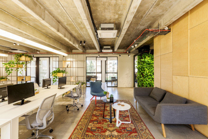 綠色辦公室辦公區(qū)設(shè)計(jì)效果圖