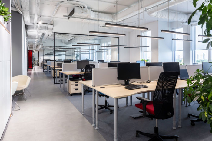 納維亞風格辦公室辦公區(qū)裝修效果圖