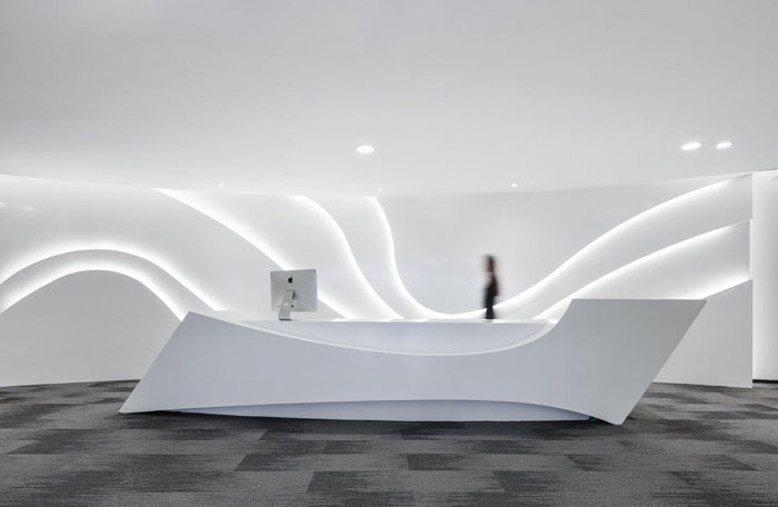 總部辦公大樓前臺設計效果圖