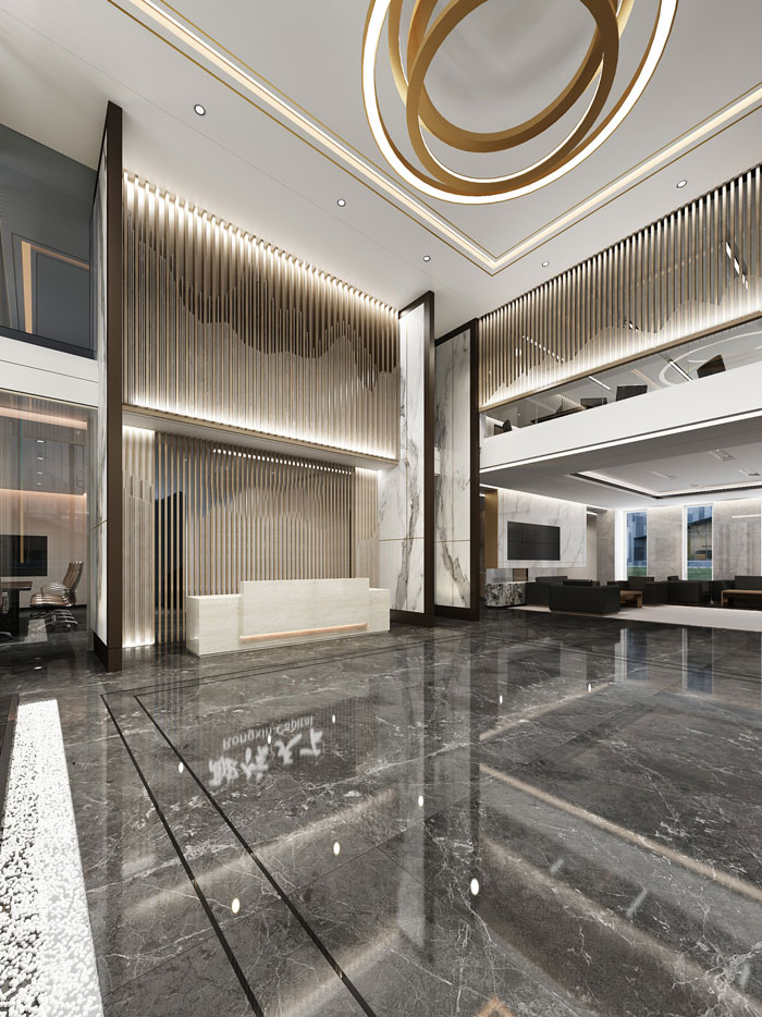 金融辦公室接待區(qū)裝潢效果圖