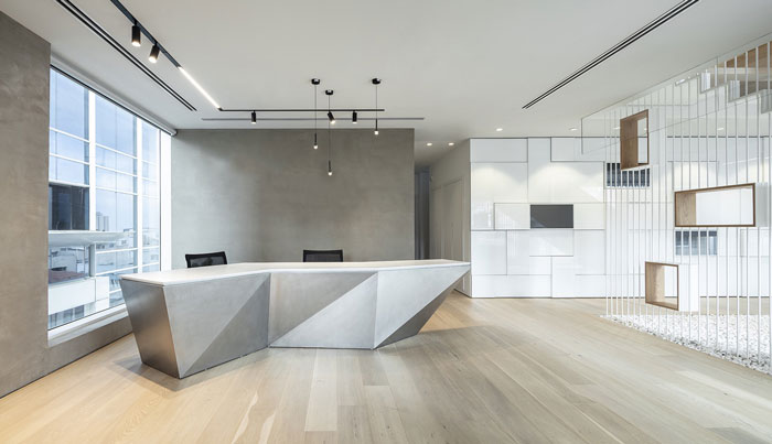 新總部辦公樓前臺裝修設計效果圖