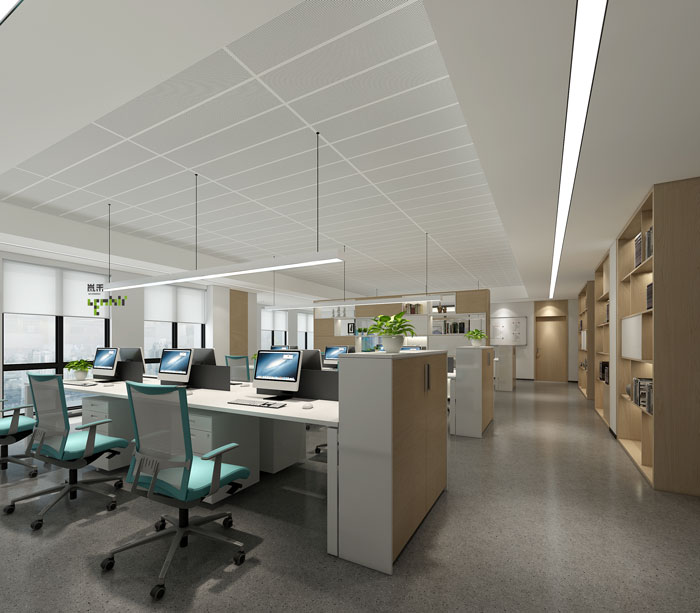 杭州環(huán)保公司辦公室辦公區(qū)裝修設計效果圖