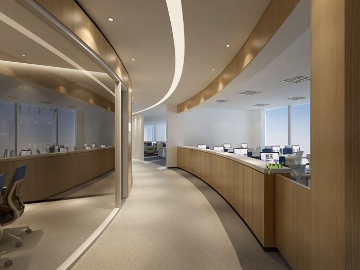 杭州過(guò)濾器材公司辦公室走廊裝修效果圖