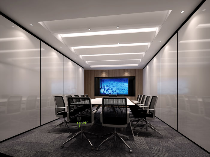 杭州過(guò)濾器材公司辦公室會(huì)議室裝修效果圖