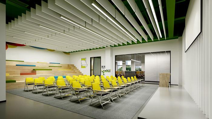 杭州食品公司辦公室培訓(xùn)室裝修設(shè)計(jì)效果圖